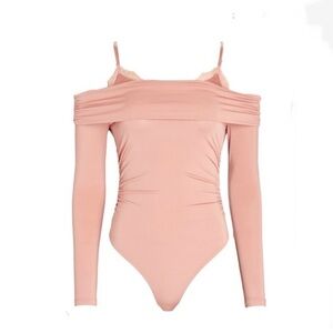 Jonathan Simkhai NIGHT NIGHT COLD-SHOULDER LACE-TRIMMED JERSEY BODYSUIT SMALL